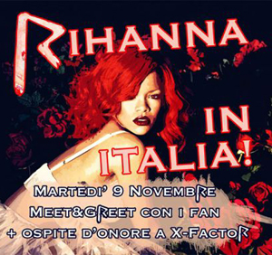 Rihanna in Italia, marted a X-Factor
