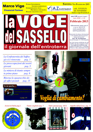 La Voce del Sassello in edicola col numero di febbraio