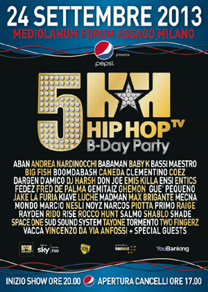 Hip Hop Tv B-Day Party il 24 settembre a Milano