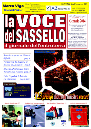 La Voce del Sassello di gennaio nelle edicole